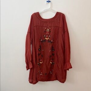 Umgee Terracotta Lace Detail Dress